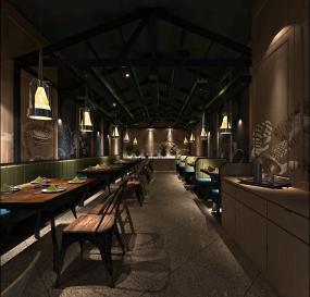 中式風格火鍋店裝修設計效果圖