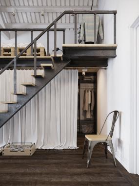 小戶型酒店式公寓圓床設(shè)計效果圖