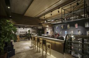 國外咖啡廳吧臺設(shè)計效果圖片