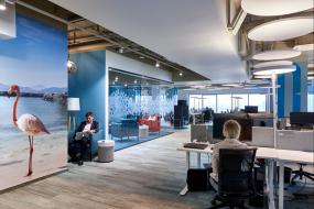 外國公司玻璃隔斷裝修效果圖大全