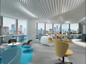 辦公室隔斷墻裝修裝潢效果圖