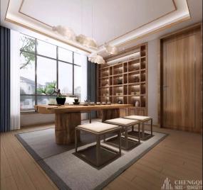 新中式茶室裝修效果圖